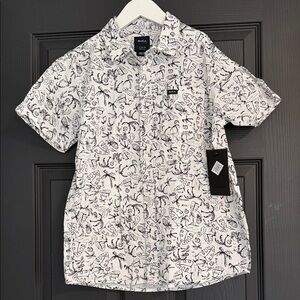 RVCA Boys Black and White Graphic Shirt